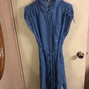 Democracy Denim Dress Tie High Low Sz L
